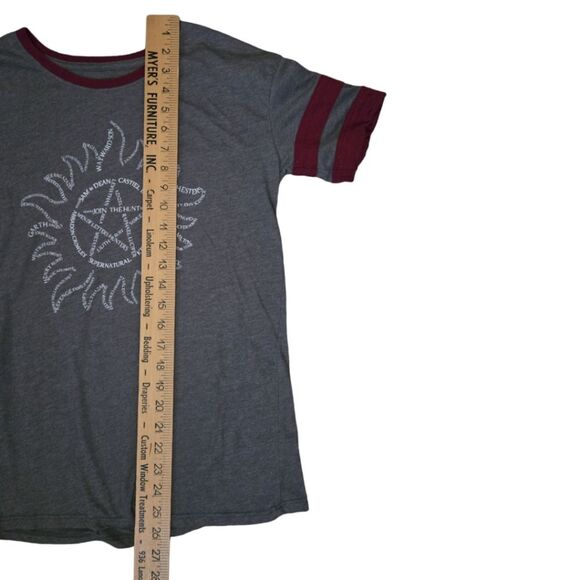 Supernatural Words Anti-Possession Symbol Girls Ringer T-Shirt - M - Picture 6 of 7